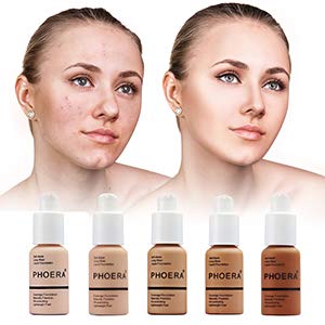 Yaper PHOERA Foundation oil-control close-up on skin for shine reduction.