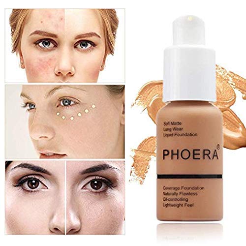 Premium PHOERA Foundation packaging box with shade information.