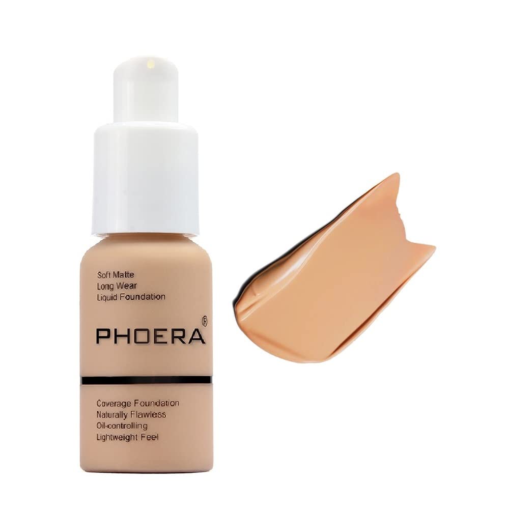 Yaper PHOERA Foundation bottle shows a soft matte oil-control finish.