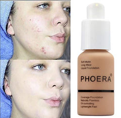 Yaper PHOERA Foundation soft-matte finish swatch demonstrates velvety texture with shine control.