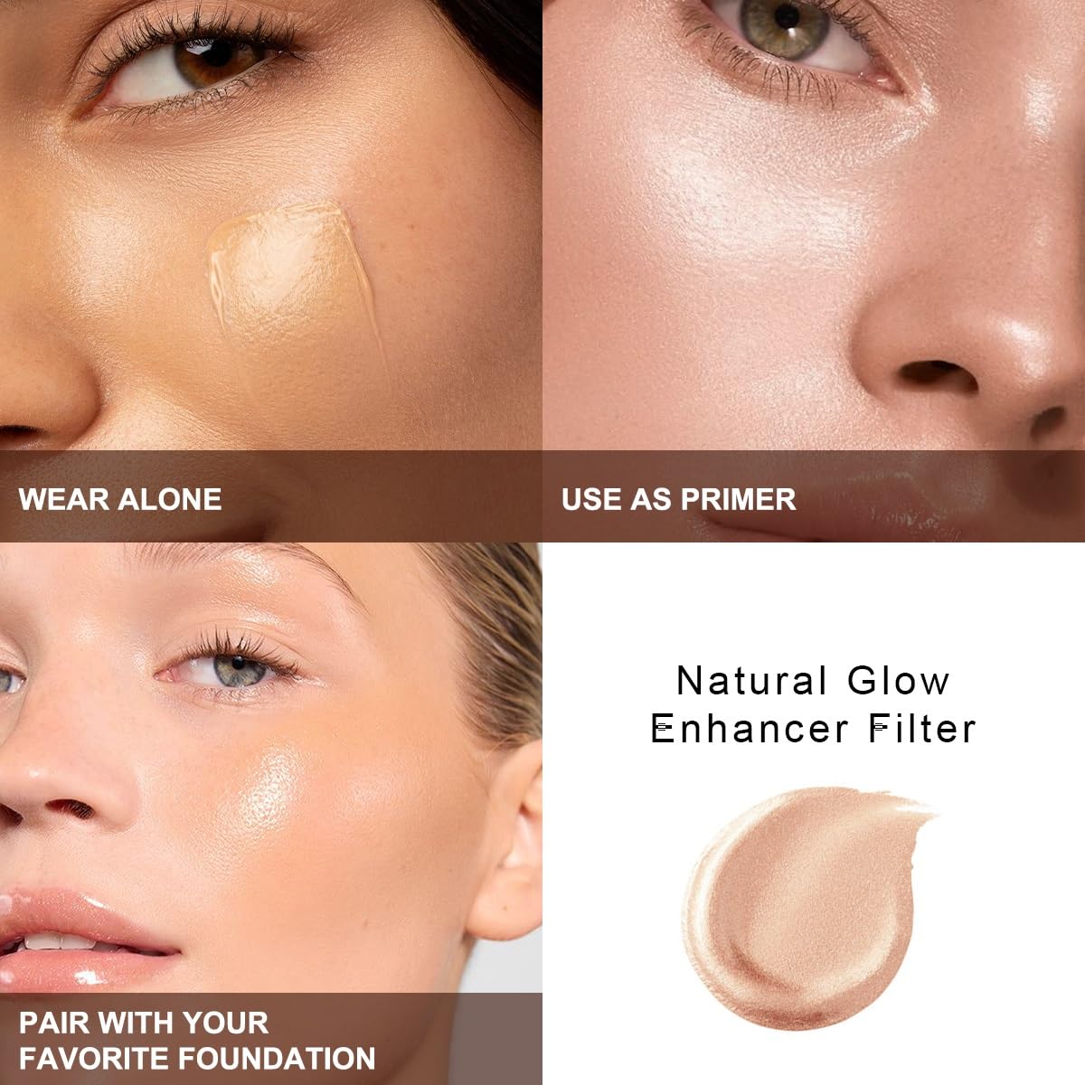 Yaper PHOERA Skin Glow Tint swatches demonstrate natural shade 03 Medium match
