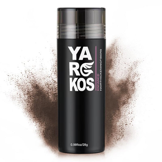 Yargkos hair fibers applied for instant thinning coverage with natural texture.