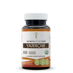 Bottle of Yarrow 60 capsules with vegetable capsules