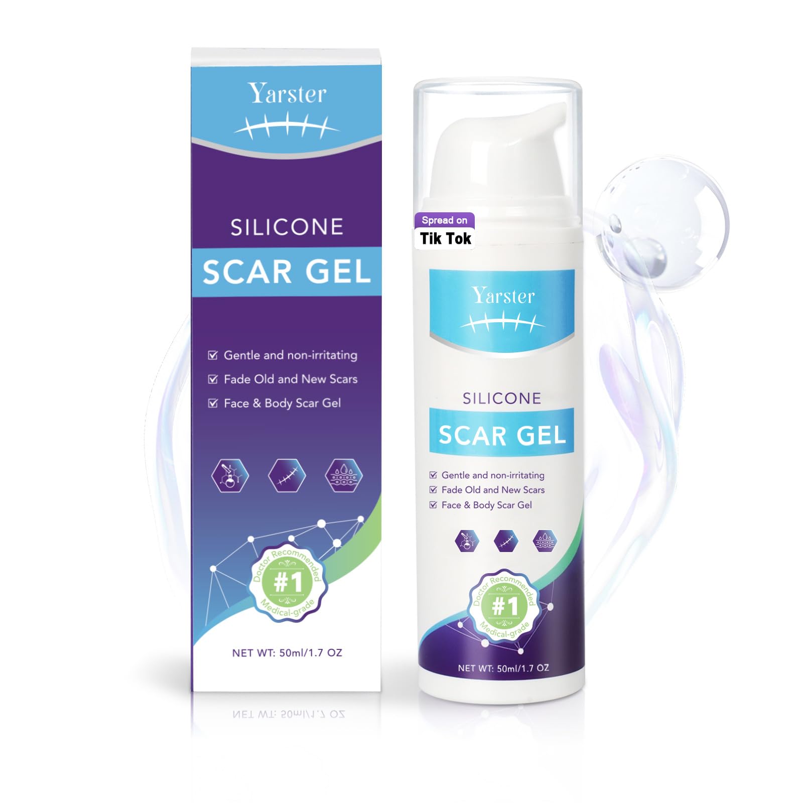 Yarster silicone scar gel tube ready for at-home scar fading