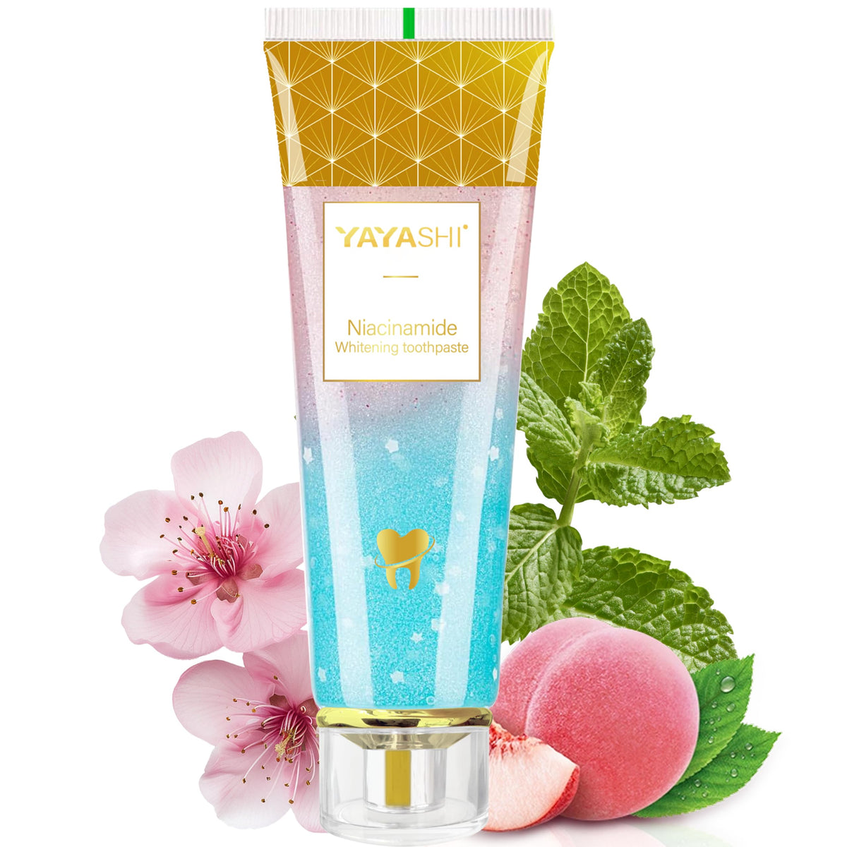 Front view of YAYASHI Niacinamide Whitening Toothpaste tube