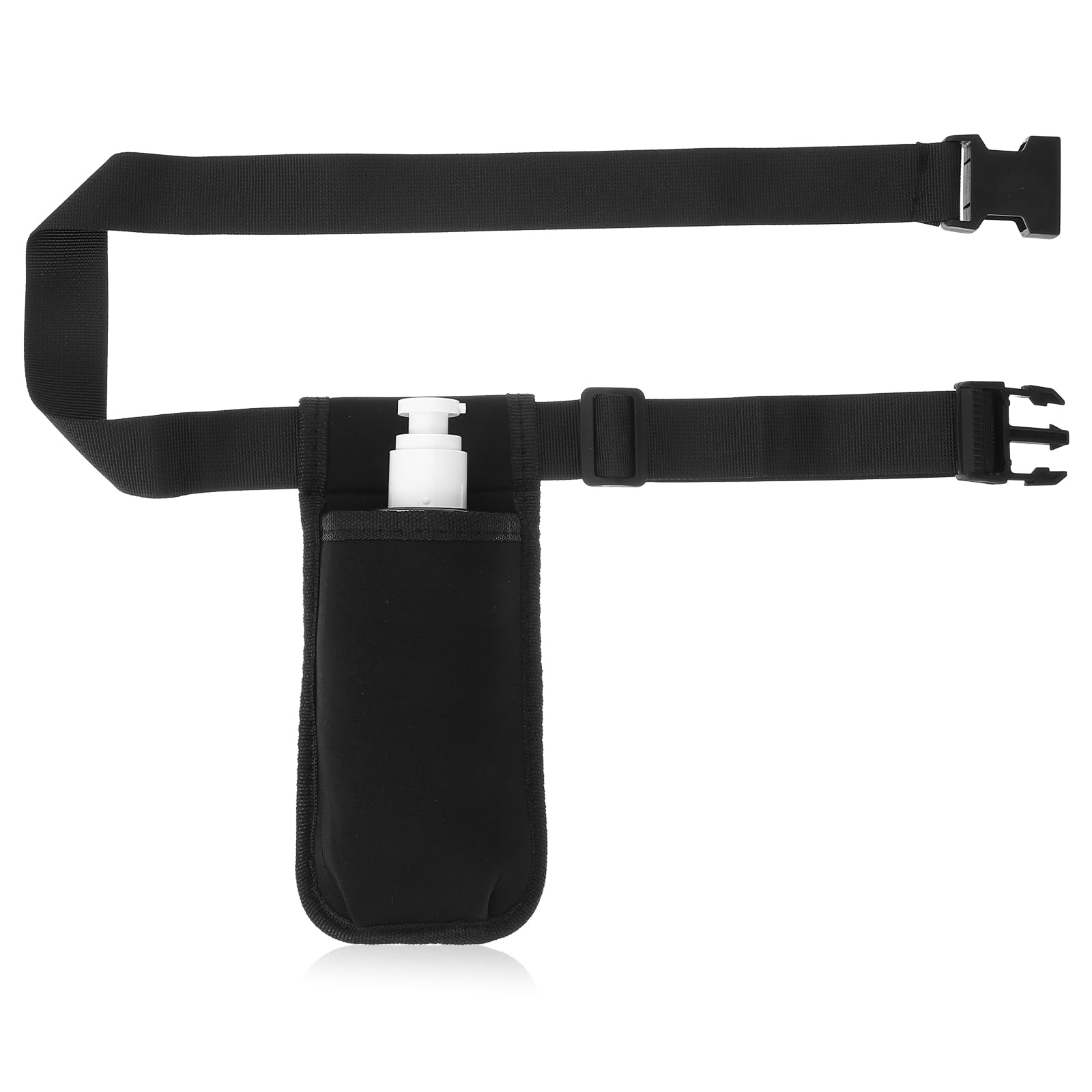 YBEATY black massage bottle bag with waist belt on display