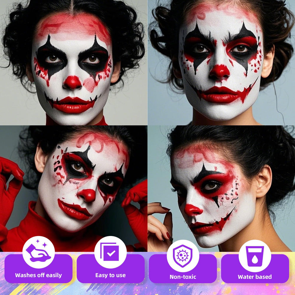 YBUETE body paint application tools with brush and sponge for smooth coverage.