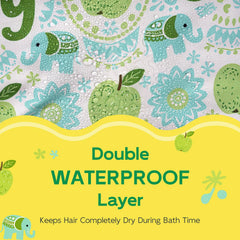 Years calm reusable shower cap with reversible prints offers versatile bath time styles.