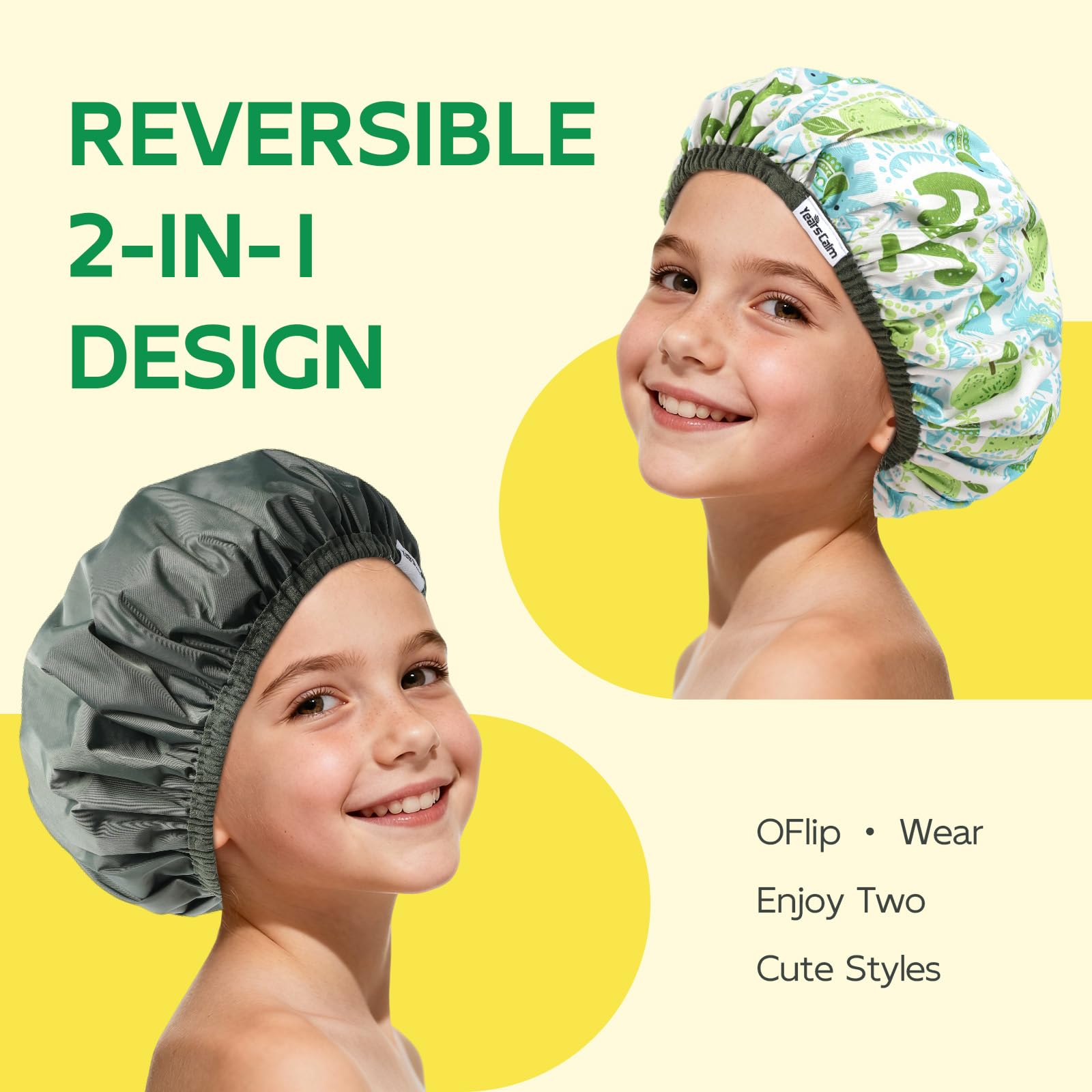 Years calm shower cap with soft elastic band prevents slipping for comfortable baths.