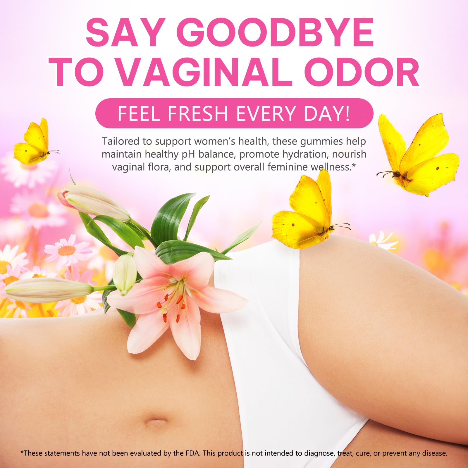 Yeast control and odor relief benefits in gummies