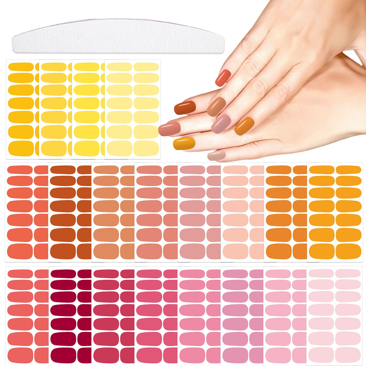 YECIRALA 20-sheets nail wraps package with varied designs for quick at-home manicures.