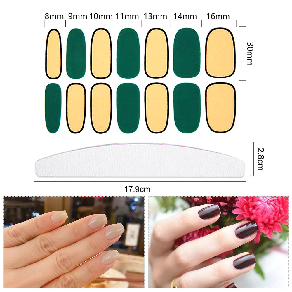 Easy application steps for YECIRALA nail wraps, ideal for beginners