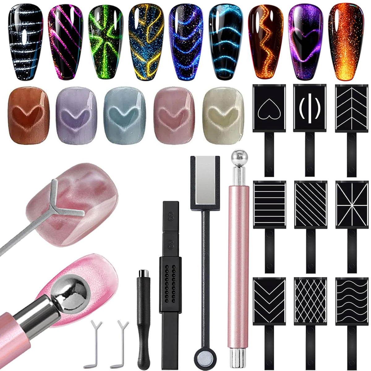 YECIRALA cat eye magnet round design for precise tip effects