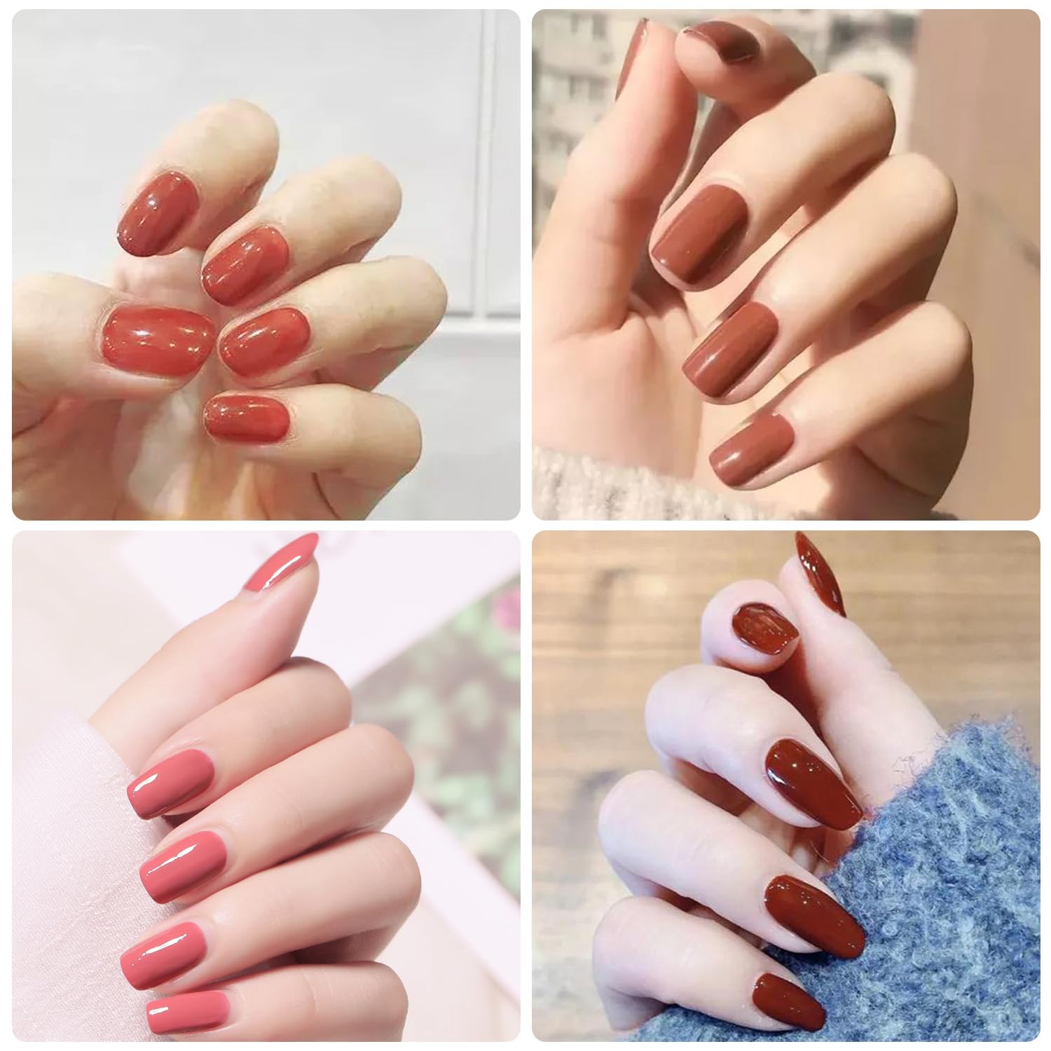 YECIRALA finished nail art look with glossy red shine