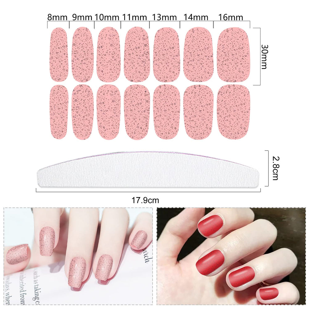 YECIRALA full nail wraps sheet closeup displaying 14 designs per sheet.