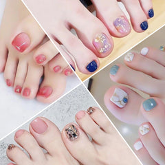 YECIRALA holo sparkle design toenail wraps add party‑ready shine.