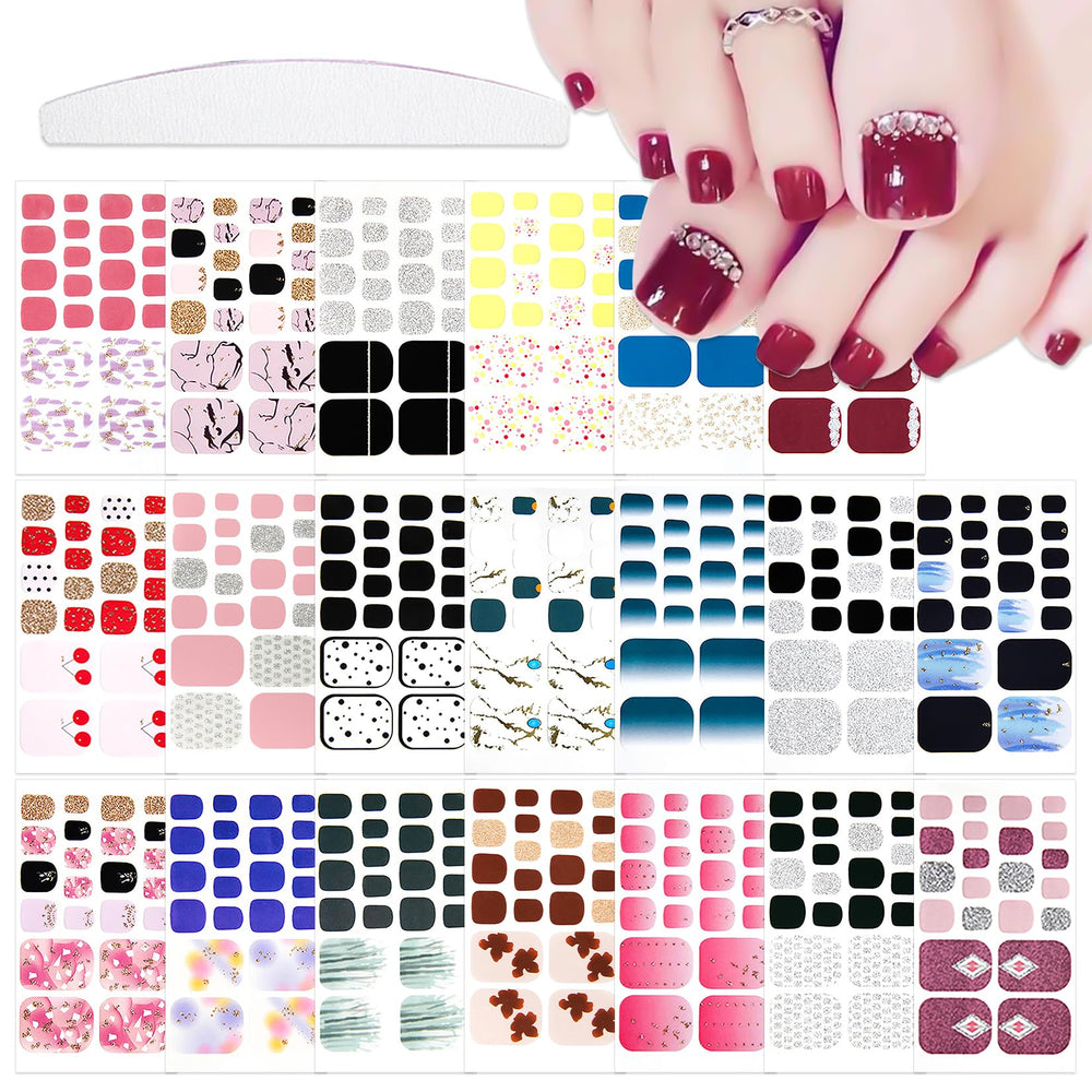 YECIRALA leopard glitter toenail stickers for bold, salon‑grade toe art at home.