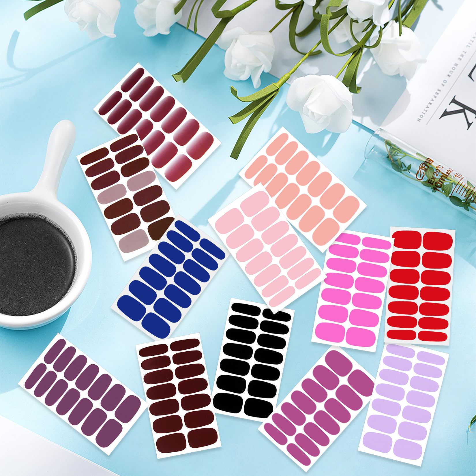 YECIRALA nail wraps applied on nails with smooth edges