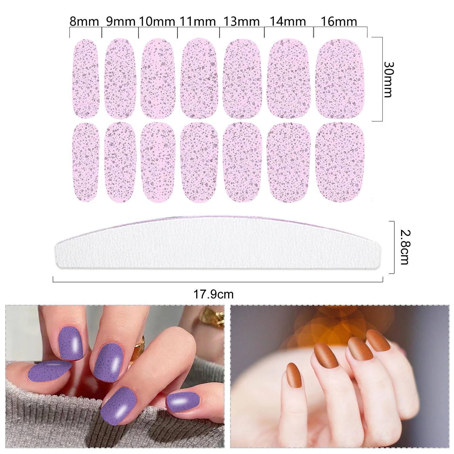 YECIRALA nail wraps close-up shows vibrant solid colors