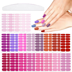 YECIRALA pink and purple solid nail wraps for quick at-home manicure.