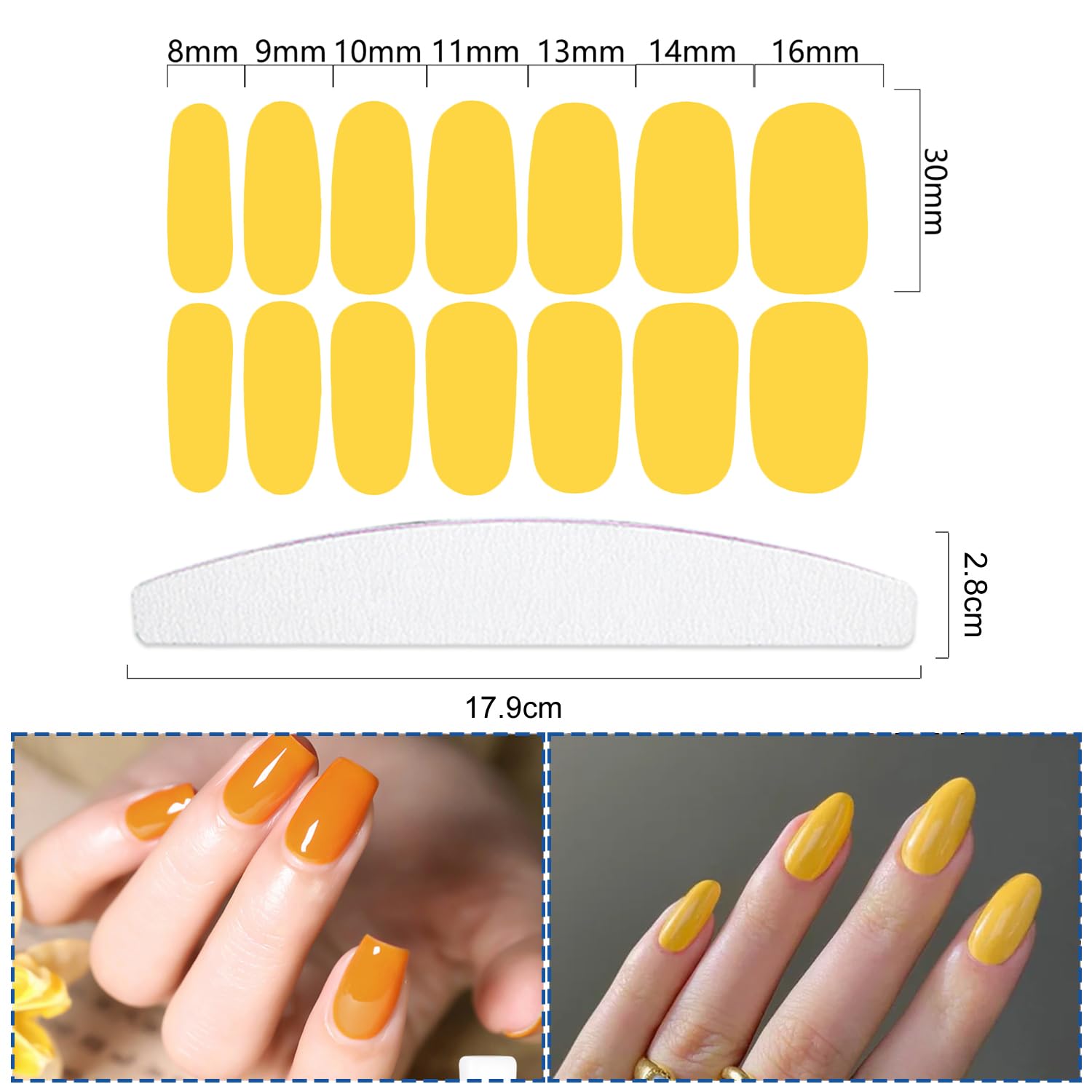 YECIRALA self-adhesive nail stickers for easy, mess-free at-home application.