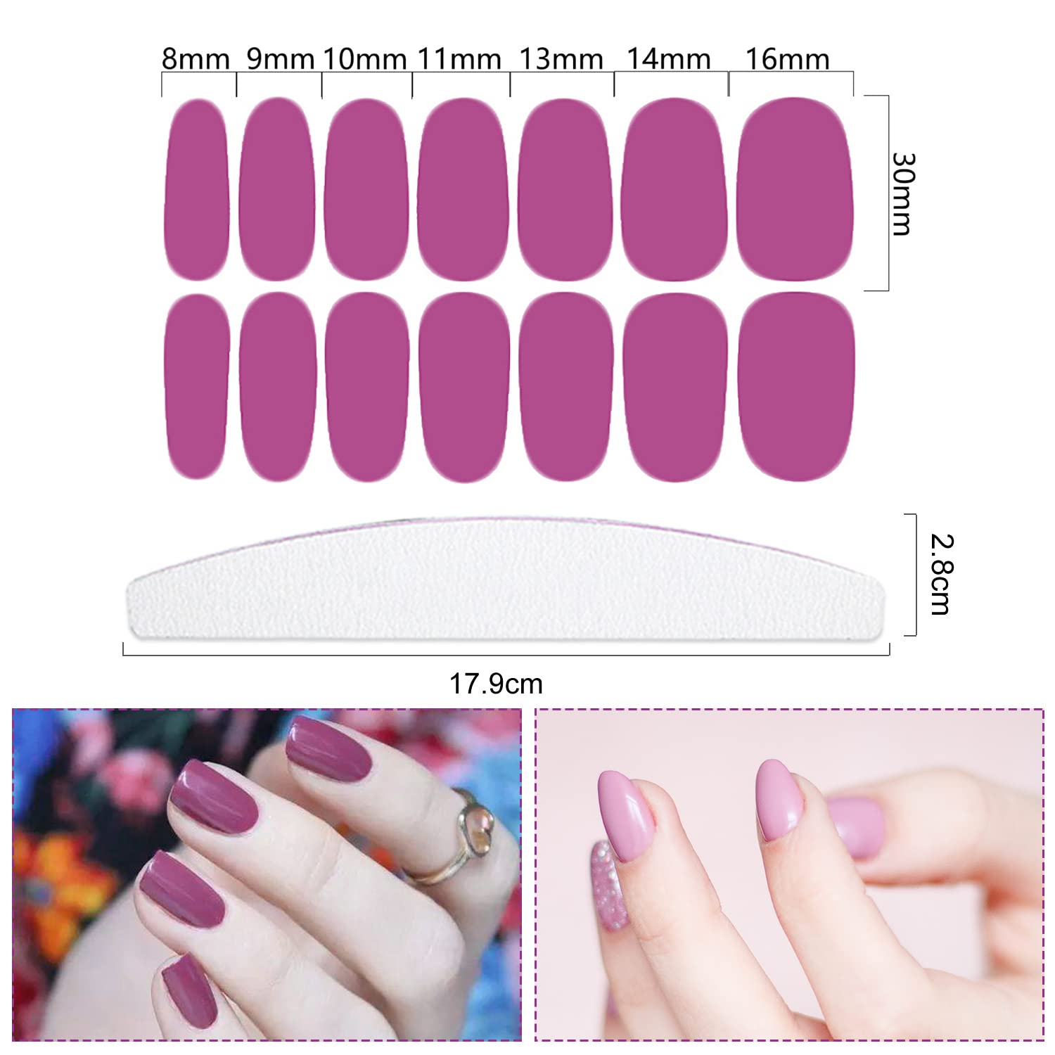 YECIRALA self-adhesive nail wraps applied neatly for a fast salon-like finish.