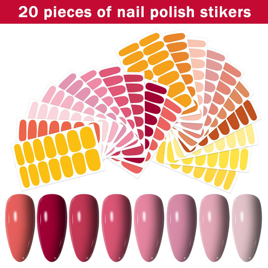YECIRALA solid-design nail wraps in vibrant colors for versatile looks.