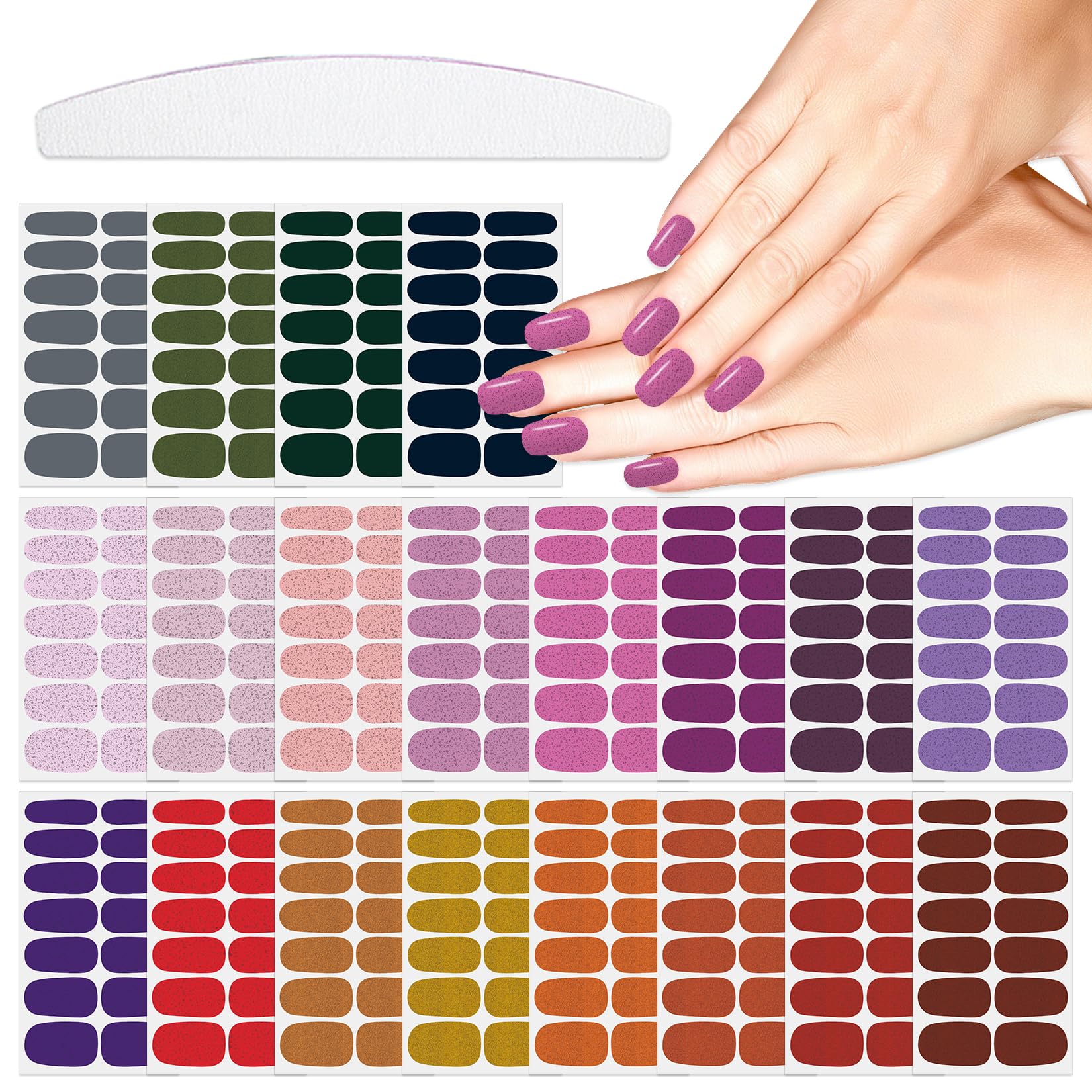 YECIRALA solid nail wraps pink-red packaging for easy at-home manicure