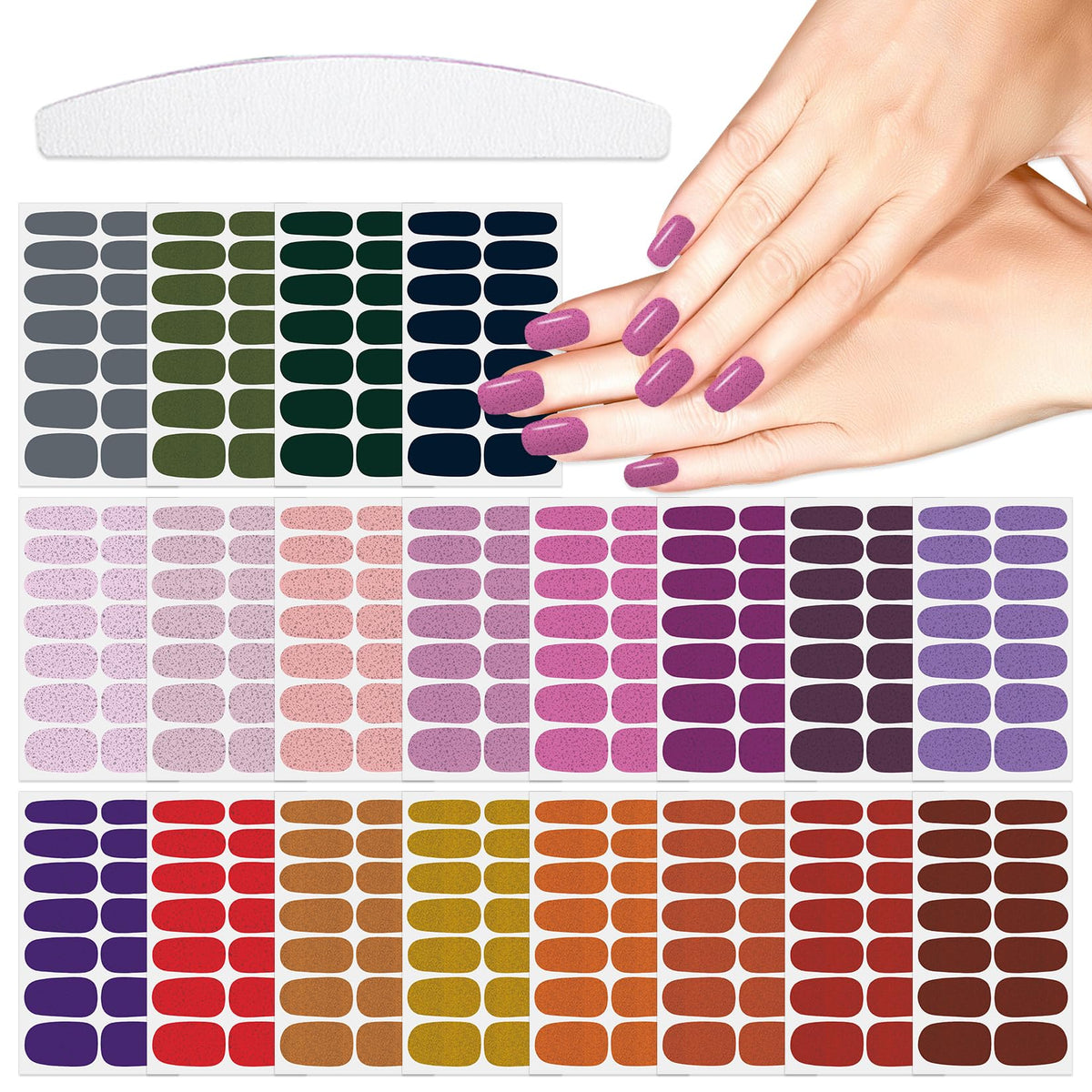 YECIRALA solid nail wraps pink-red packaging for easy at-home manicure