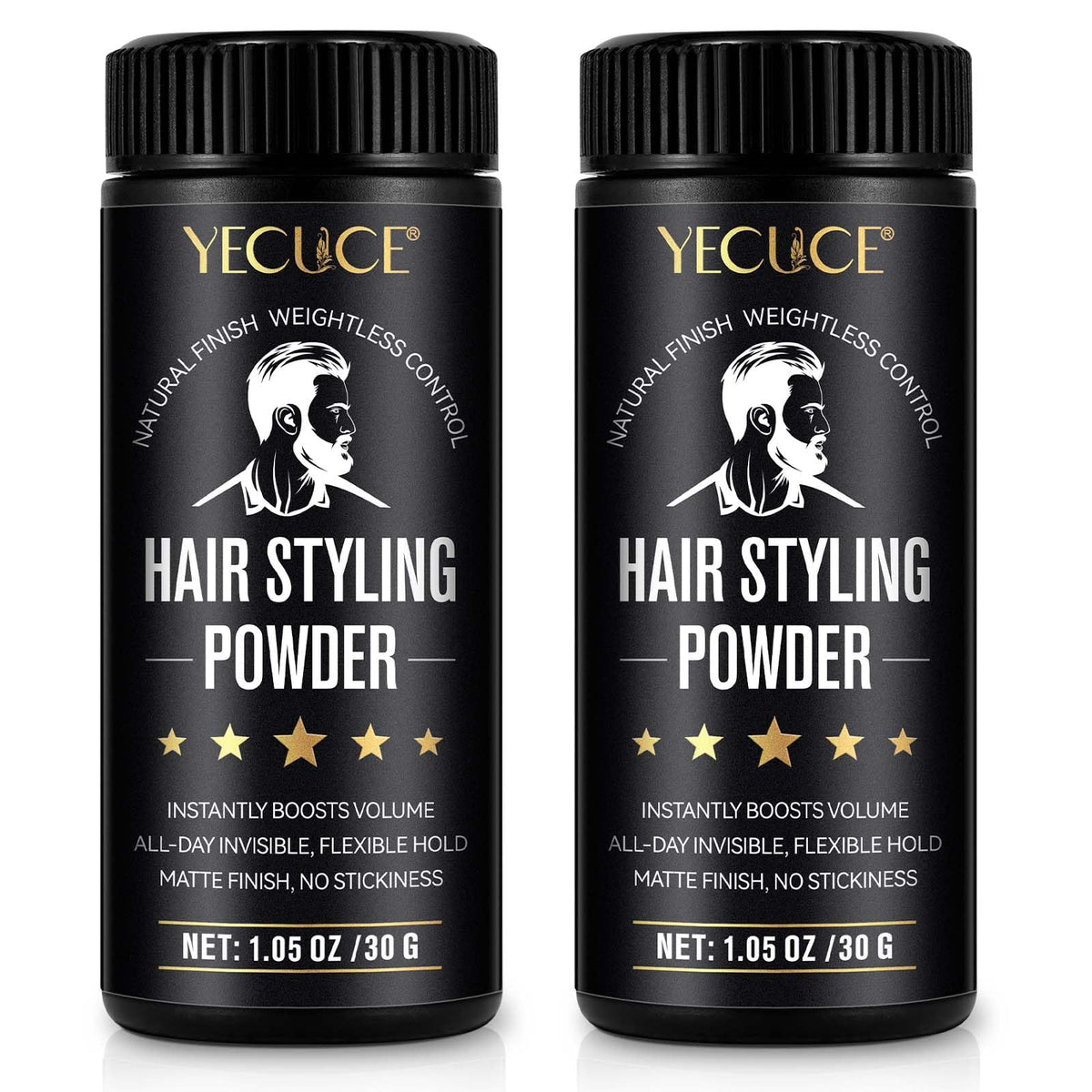Yecuce hair powder pack with two tubes for instant volume and texture.