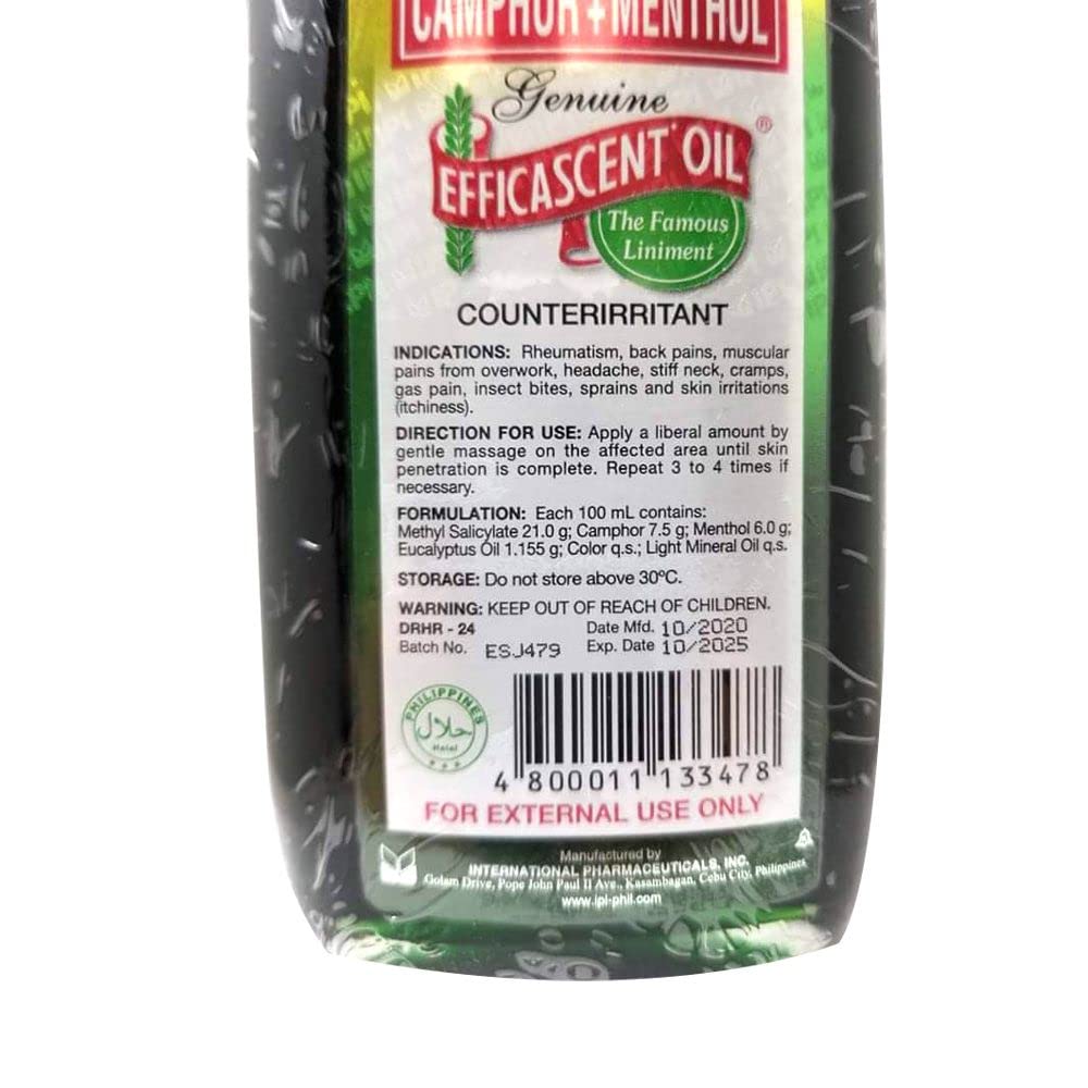 235ml large glass bottle of EFFICASCENT oil – side view
