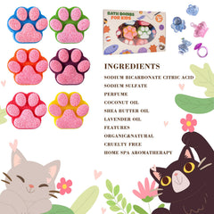 Yekery paw bath bomb hides a small toy, adding bath-time excitement.