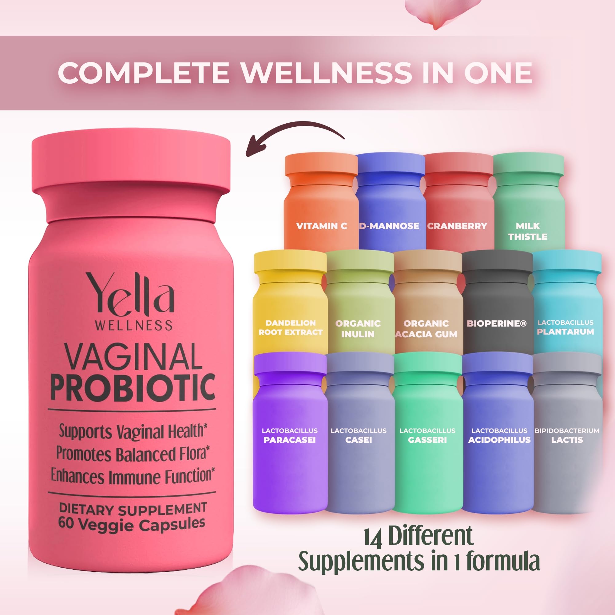 Vitamin C and Bioperine enhancing probiotic absorption