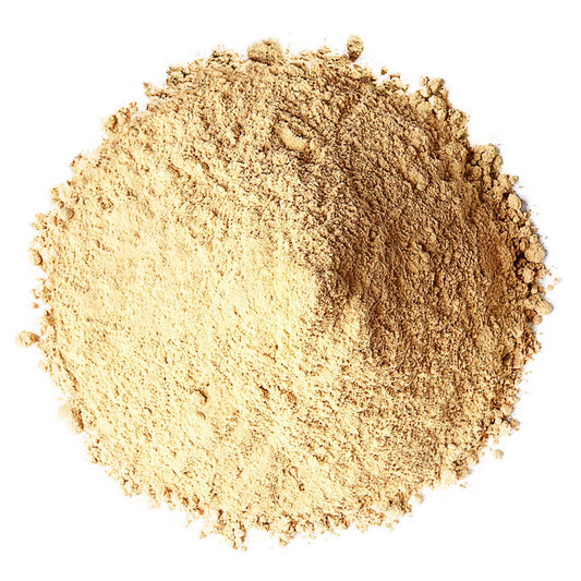 Close-up of raw Yellow Maca Powder