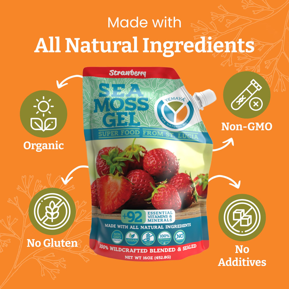 Raw sea moss gel jar and texture