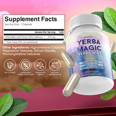 Close-up view of Yerba Magic yerba mate capsules