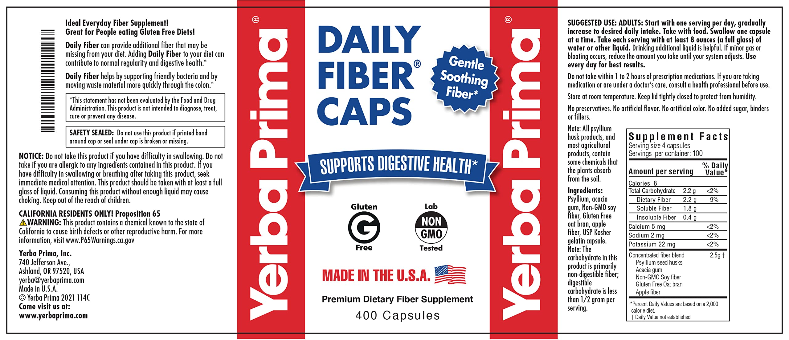 Gluten-free oat bran and apple fiber packaging