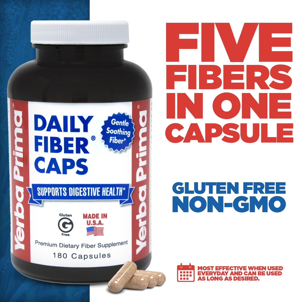 Nutrition facts panel for Yerba Prima Daily Fiber Formula