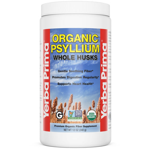 Yerba Prima Psyllium Whole Husks 12oz front view