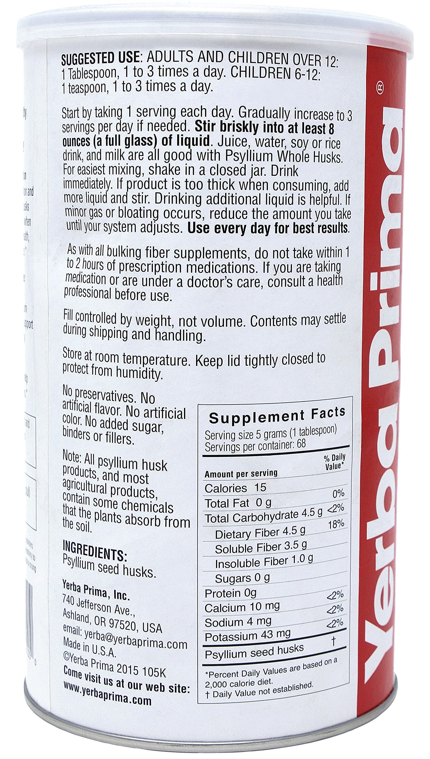 Packaging and branding of Yerba Prima Psyllium Husk