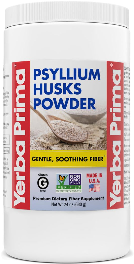 Front view of Yerba Prima Psyllium Husk Powder 24oz