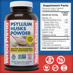 Yerba Prima Psyllium Husk Powder new label packaging