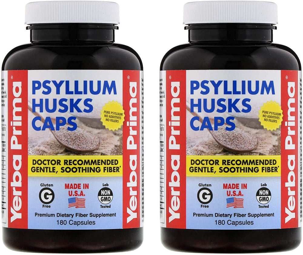 Yerba Prima Psyllium Husks Caps bottle front view