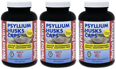 Yerba Prima psyllium husks caps pack 3 bottles for daily fiber support