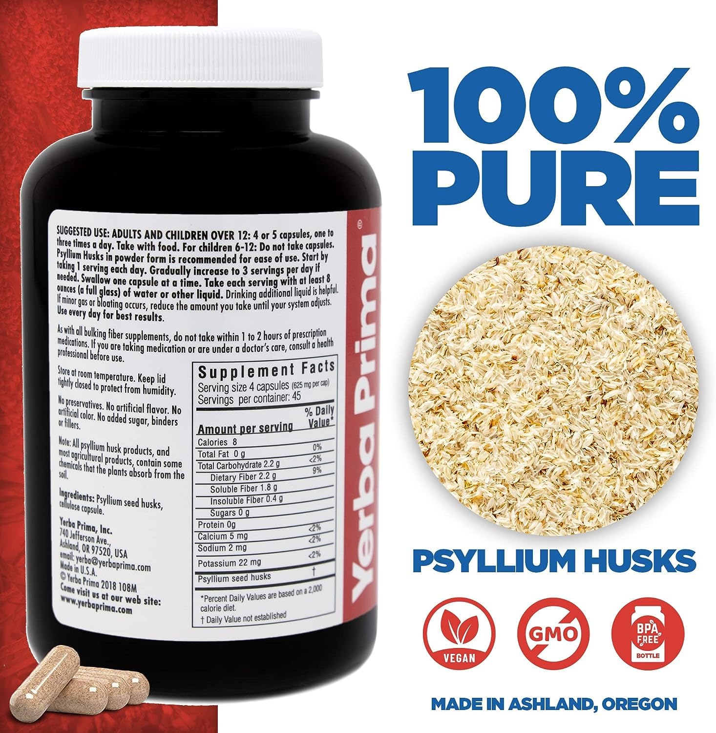 Close-up of Psyllium Husks Veg Caps capsules