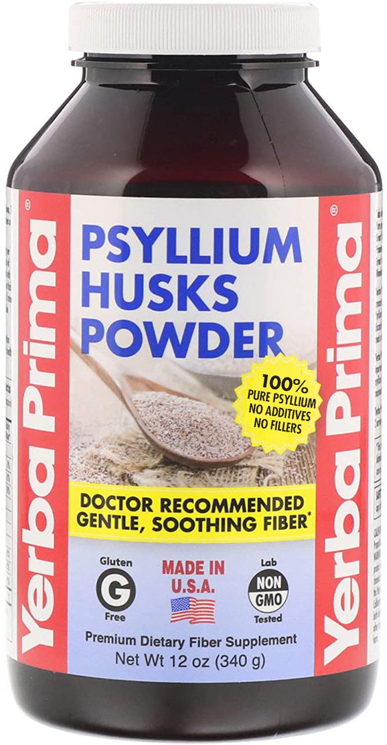 Yerba Prima Psyllium Husks Fiber Powder 12 oz bottle