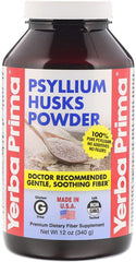 Yerba Prima Psyllium Husks Fiber Powder 12 oz bottle