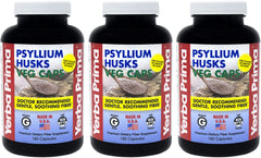 Yerba Prima Psyllium Husks Veg Caps bottle front label