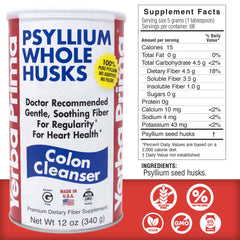 Back label with nutrition and ingredients