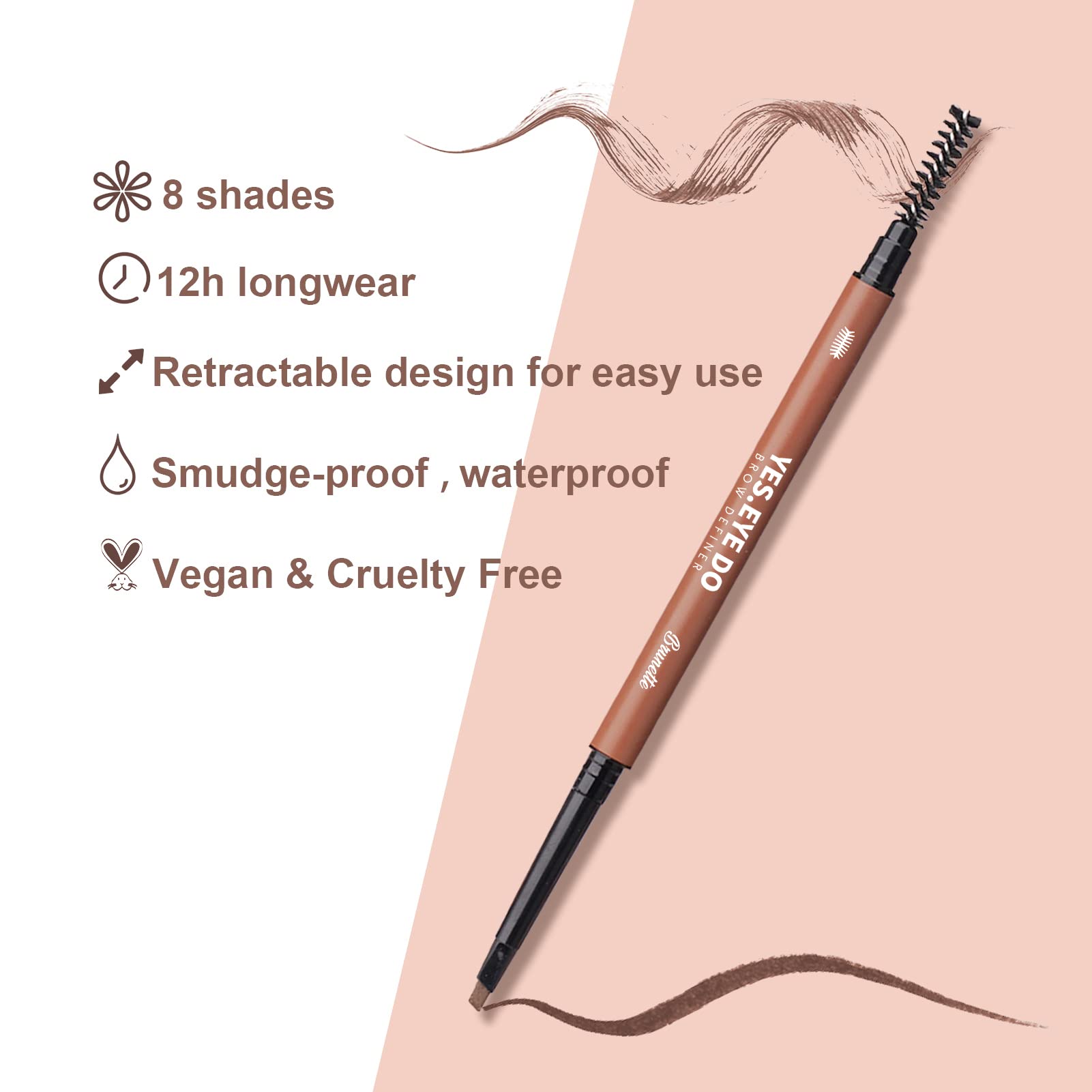 YES.EYE DO Auburn Eyebrow Pencil eight-color range for matching red hair.